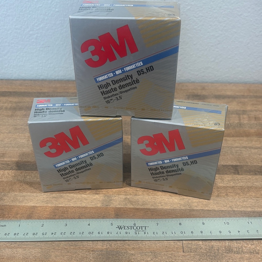 Vintage Set of 3 ~ 3M High Density Diskettes ~  Hard Disks ~ SEALED